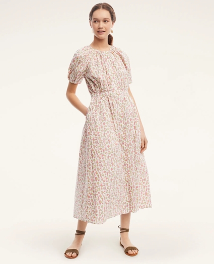 Cotton Blouson Sleeve Shirt Dress, image 1