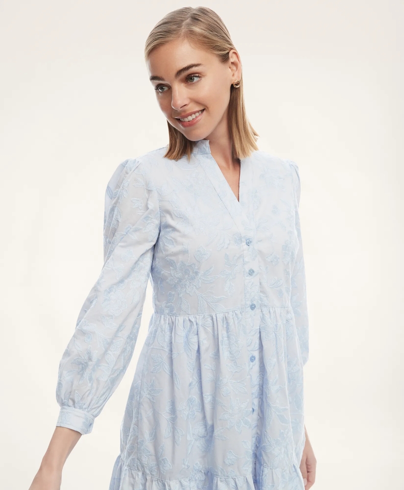 Cotton Voile Embroidered Ruffle Dress, image 2