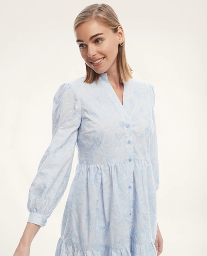 Cotton Voile Embroidered Ruffle Dress, image 2