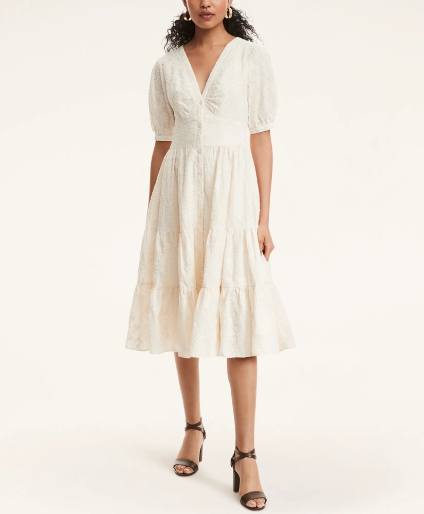 Cotton Embroidered Tiered Maxi Dress, image 2
