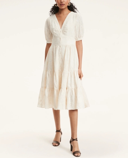 Cotton Embroidered Tiered Maxi Dress, image 2