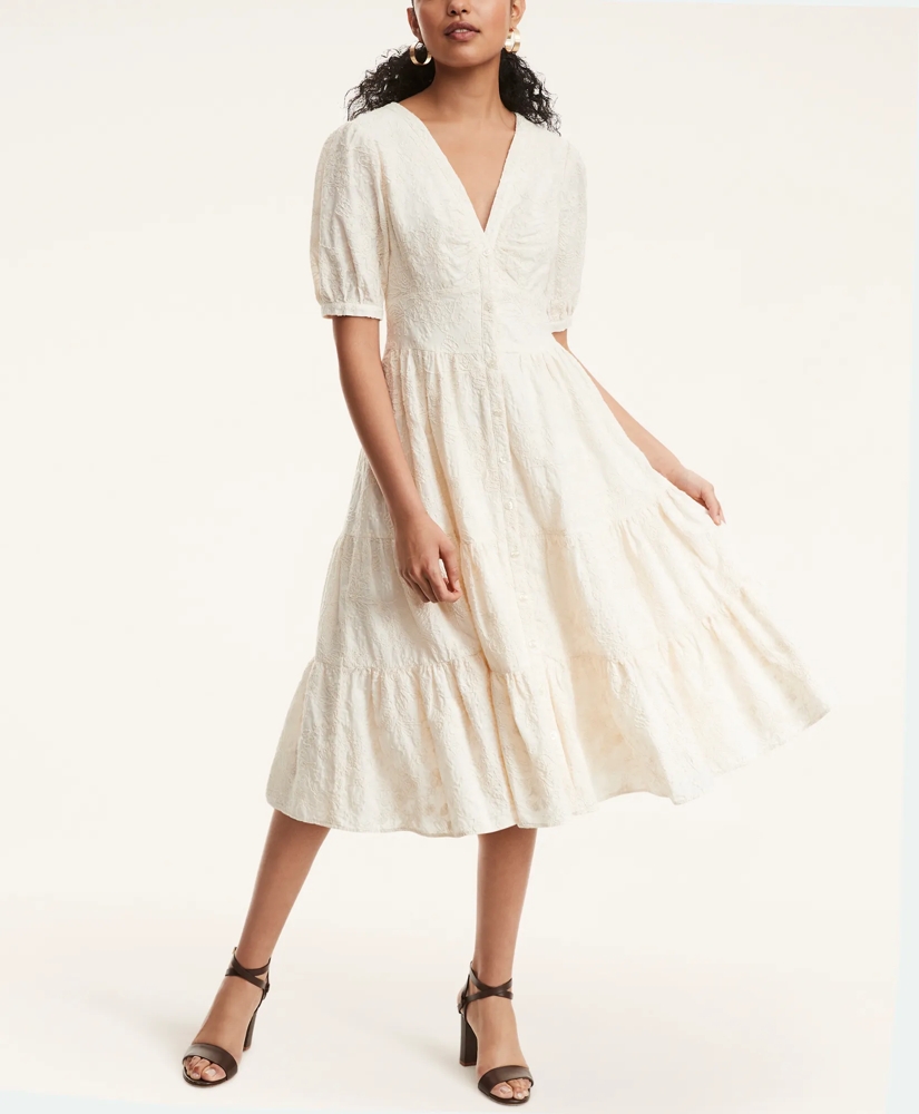 Cotton Embroidered Tiered Maxi Dress, image 5