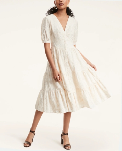 Cotton Embroidered Tiered Maxi Dress, image 5