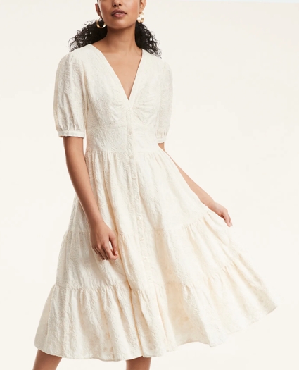 Cotton Embroidered Tiered Maxi Dress, image 1