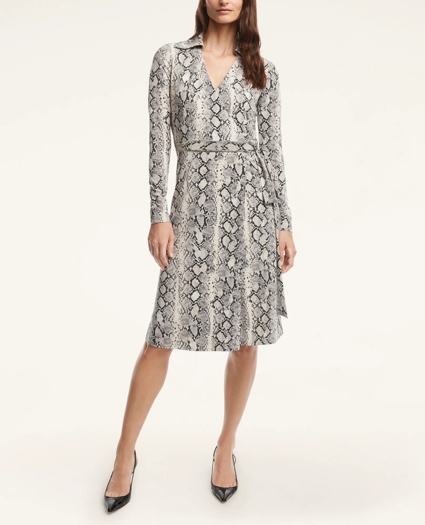 Faux Wrap Knit Belted Dress, image 2