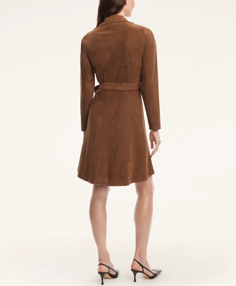 Faux Suede Herringbone Wrap Dress, image 3