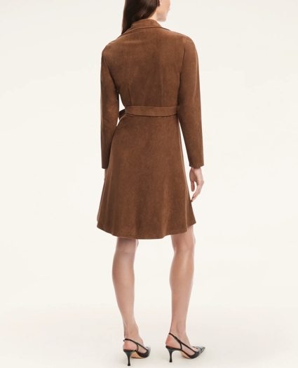 Faux Suede Herringbone Wrap Dress, image 3