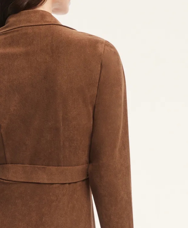 Faux Suede Herringbone Wrap Dress, image 4