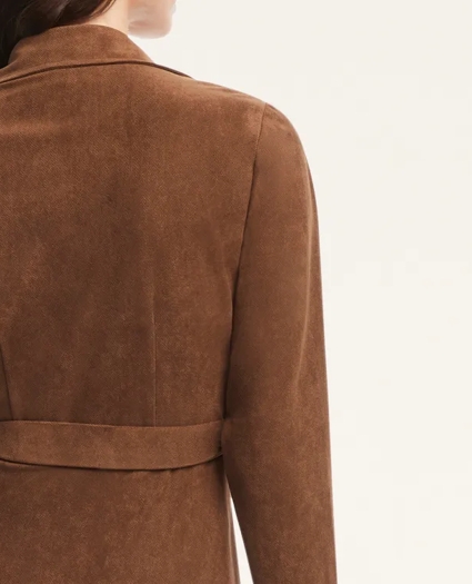 Faux Suede Herringbone Wrap Dress, image 4