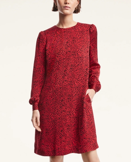 Soft Satin Animal Print Dress, image 1