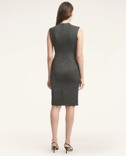 Knit Mock Neck Herringbone Dress, image 3