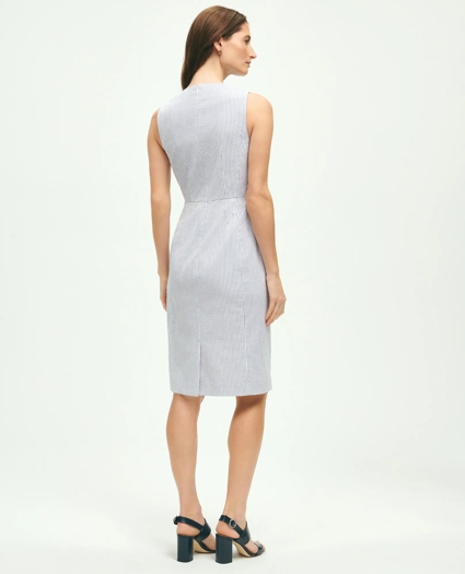 Stretch Cotton Seersucker Sheath Dress, image 2