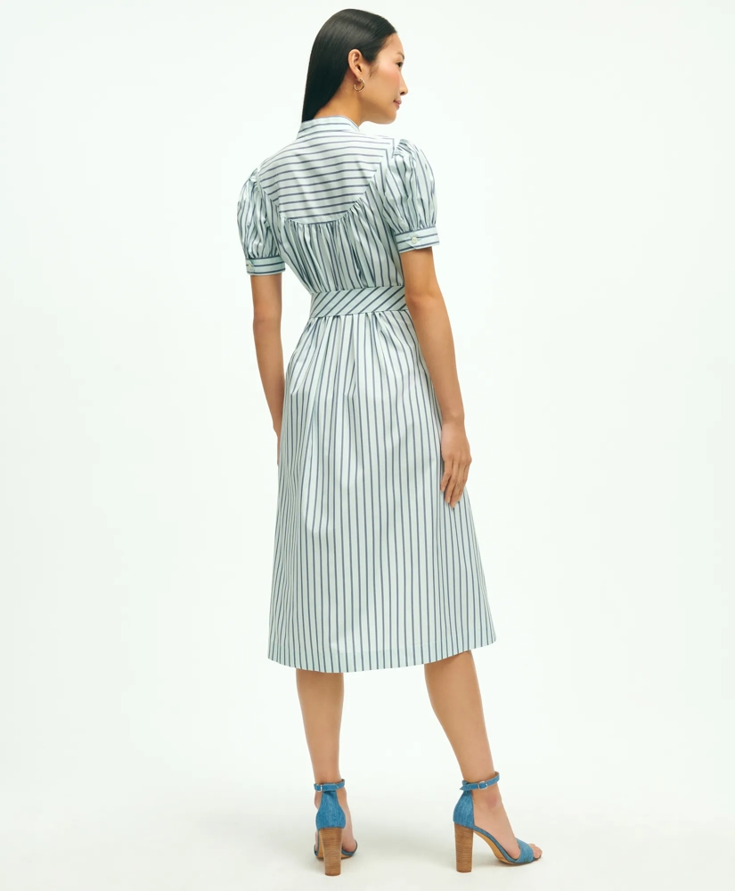 Supima® Cotton Fit & Flare Stripe Shirt Dress, image 2