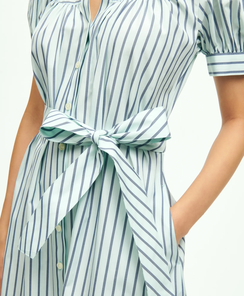 Supima® Cotton Fit & Flare Stripe Shirt Dress, image 4