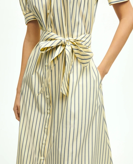 Supima® Cotton Fit & Flare Stripe Shirt Dress, image 4