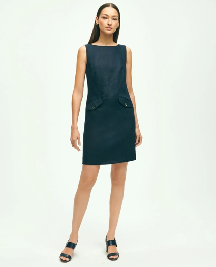 Linen Boatneck Shift Dress, image 1