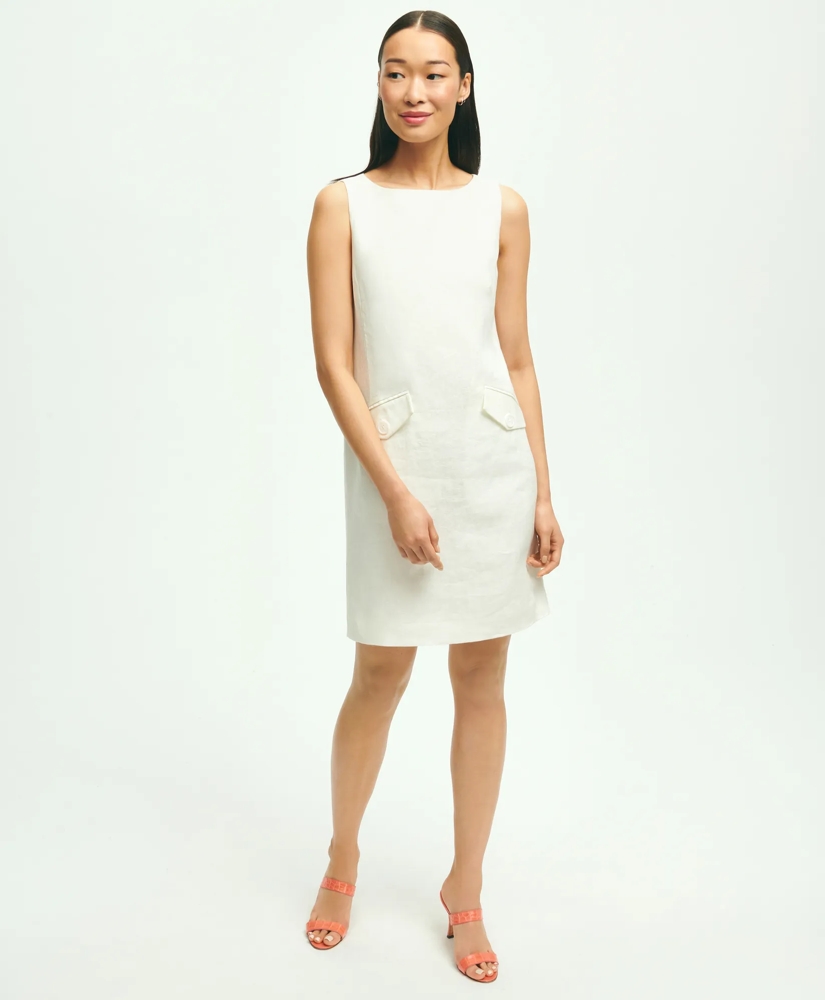 Linen Boatneck Shift Dress, image 1