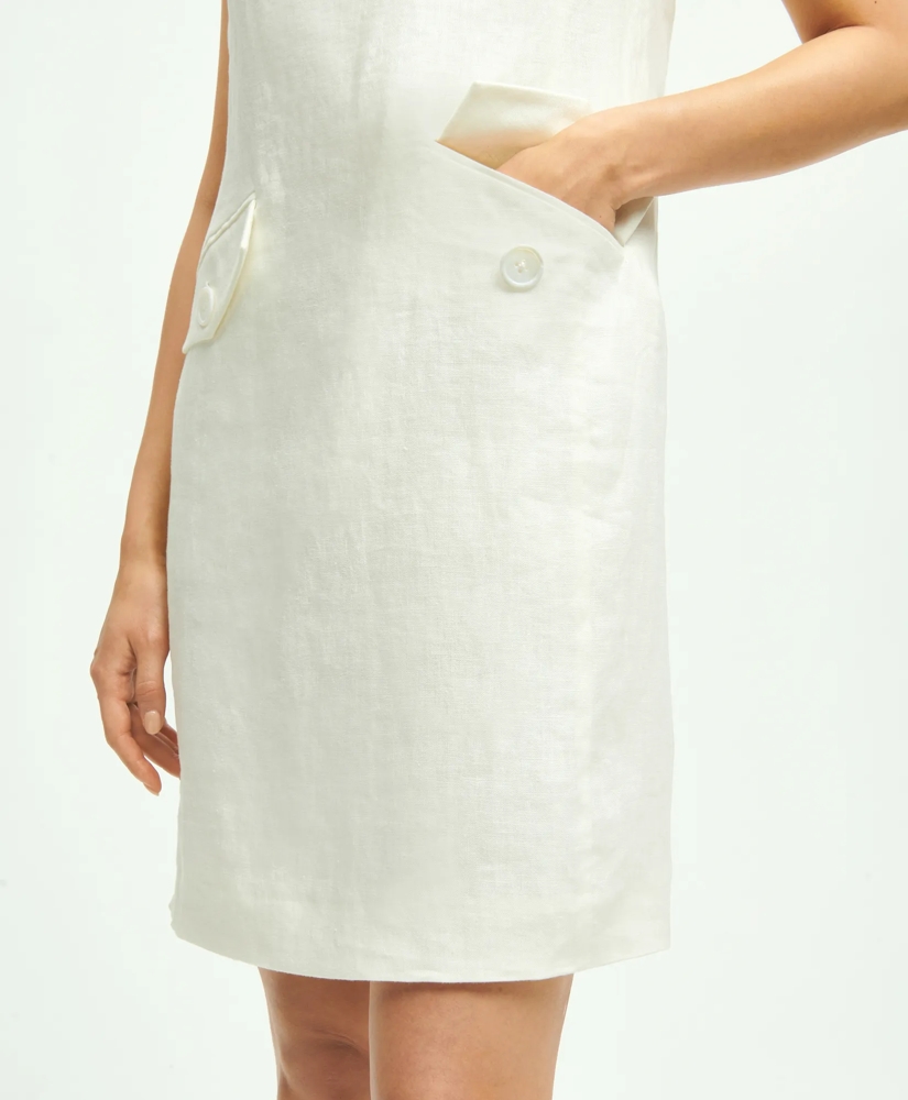 Linen Boatneck Shift Dress, image 3