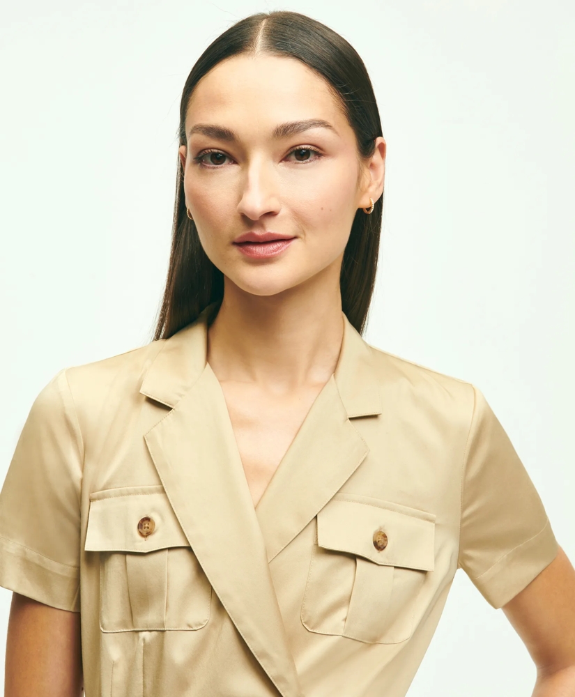 Cotton Belted Safari Shirt Dress, image 2