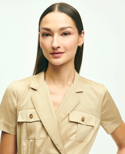 Cotton Belted Safari Shirt Dress, image 2
