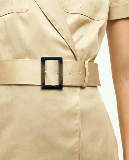 Cotton Belted Safari Shirt Dress, image 4