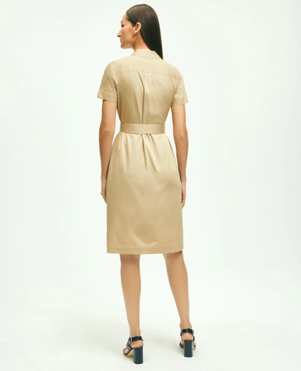 Cotton Belted Safari Shirt Dress, image 5