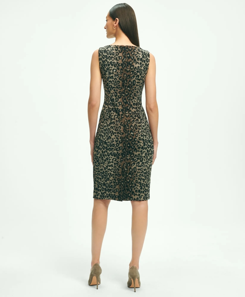 Wool Blend Leopard Print Sheath Dress, image 4