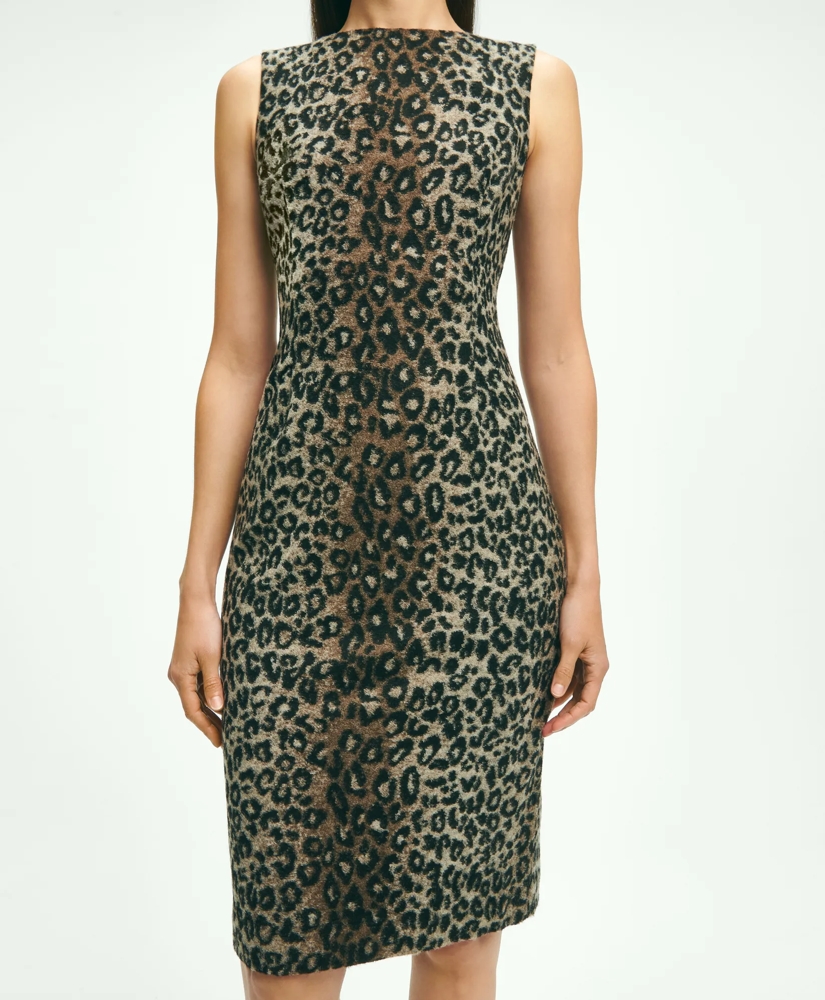 Wool Blend Leopard Print Sheath Dress, image 5