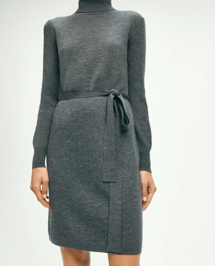 Merino Wool Belted Sweater Dress, image 4