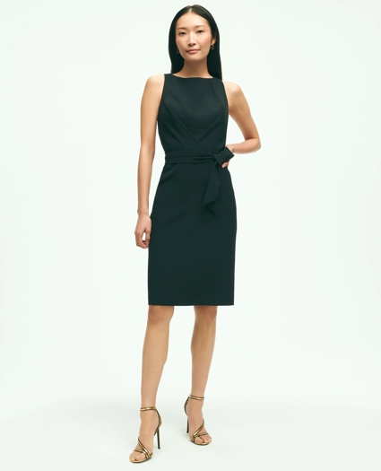 Sleeveless Fine Twill Crepe Sheath Dress, image 1