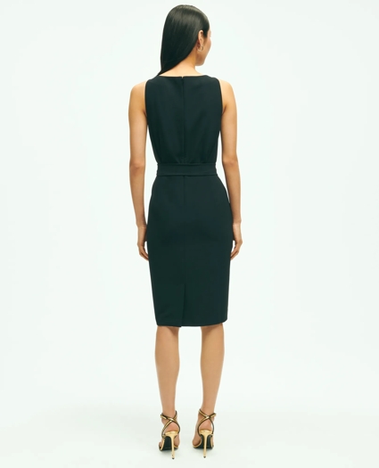 Sleeveless Fine Twill Crepe Sheath Dress, image 2