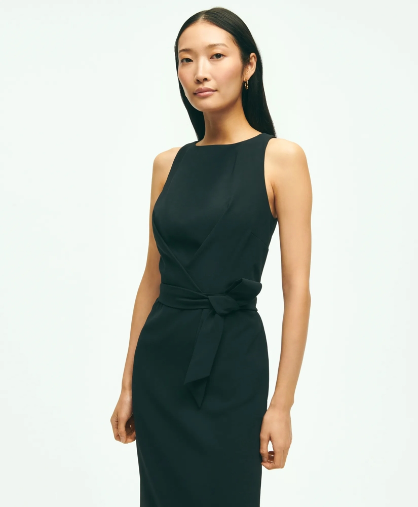 Sleeveless Fine Twill Crepe Sheath Dress, image 3
