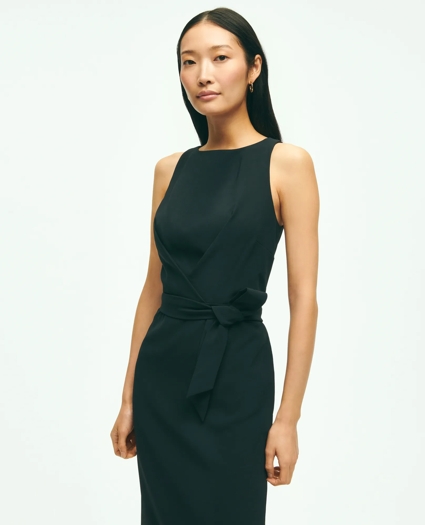 Sleeveless Fine Twill Crepe Sheath Dress, image 3