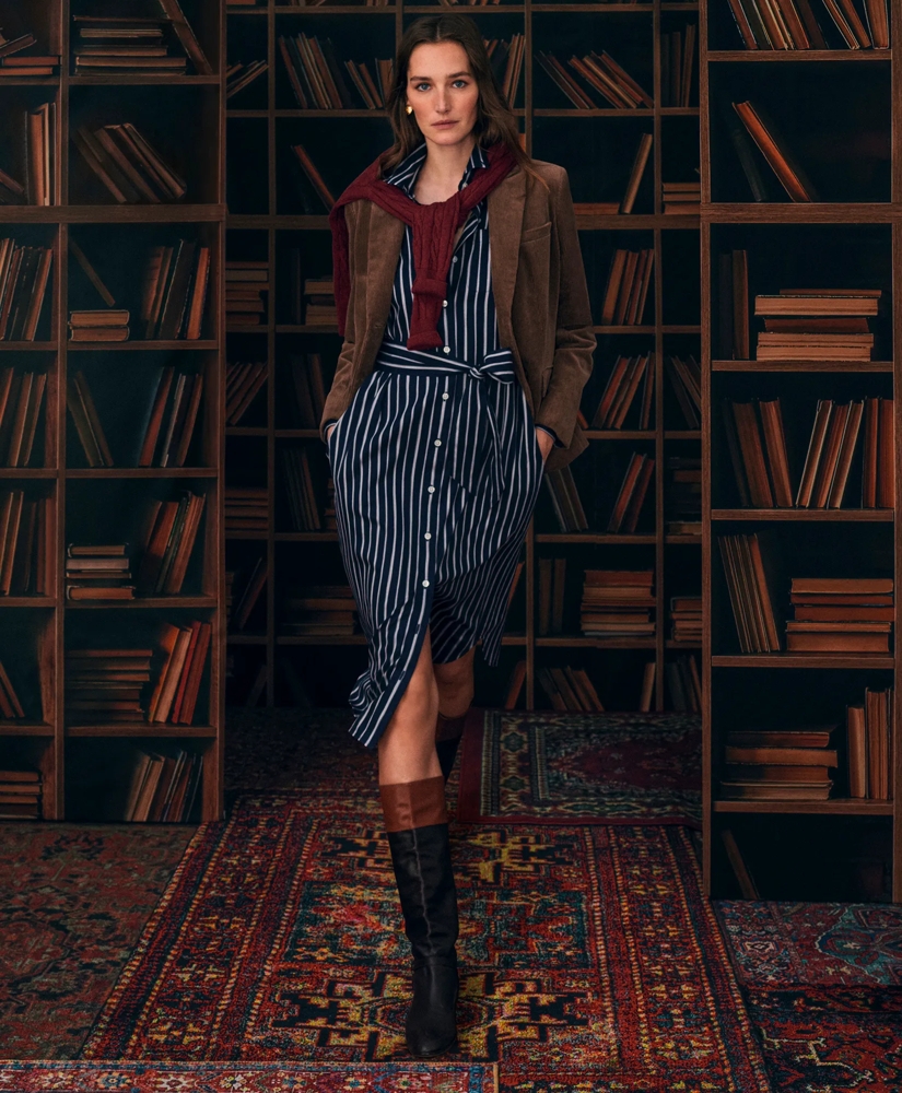 Cotton Striped Shirt Dress, image 3