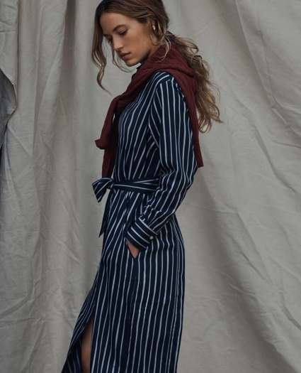 Cotton Striped Shirt Dress, image 2
