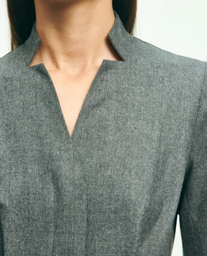 Wool Flannel Belted Shirt Dress, image 5