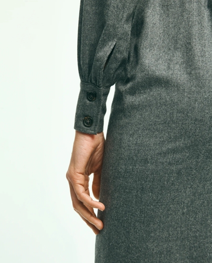 Wool Flannel Belted Shirt Dress, image 6