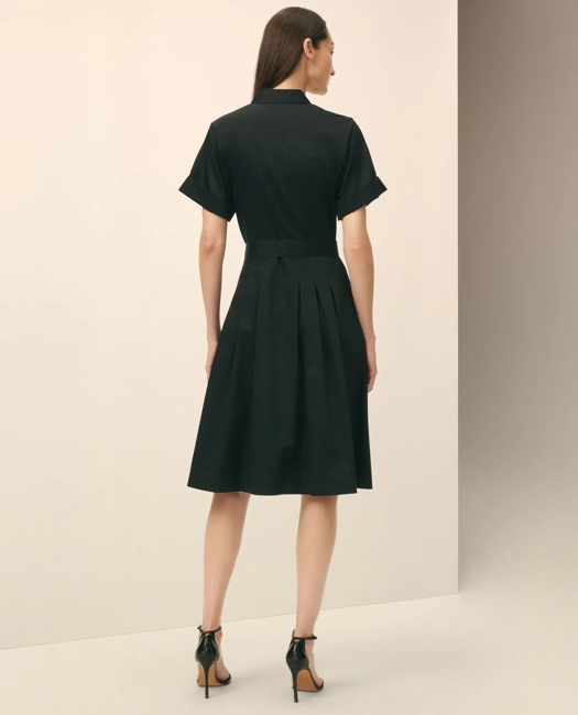 Belted Shirt Dress in Foulard Supima® Cotton Blend
