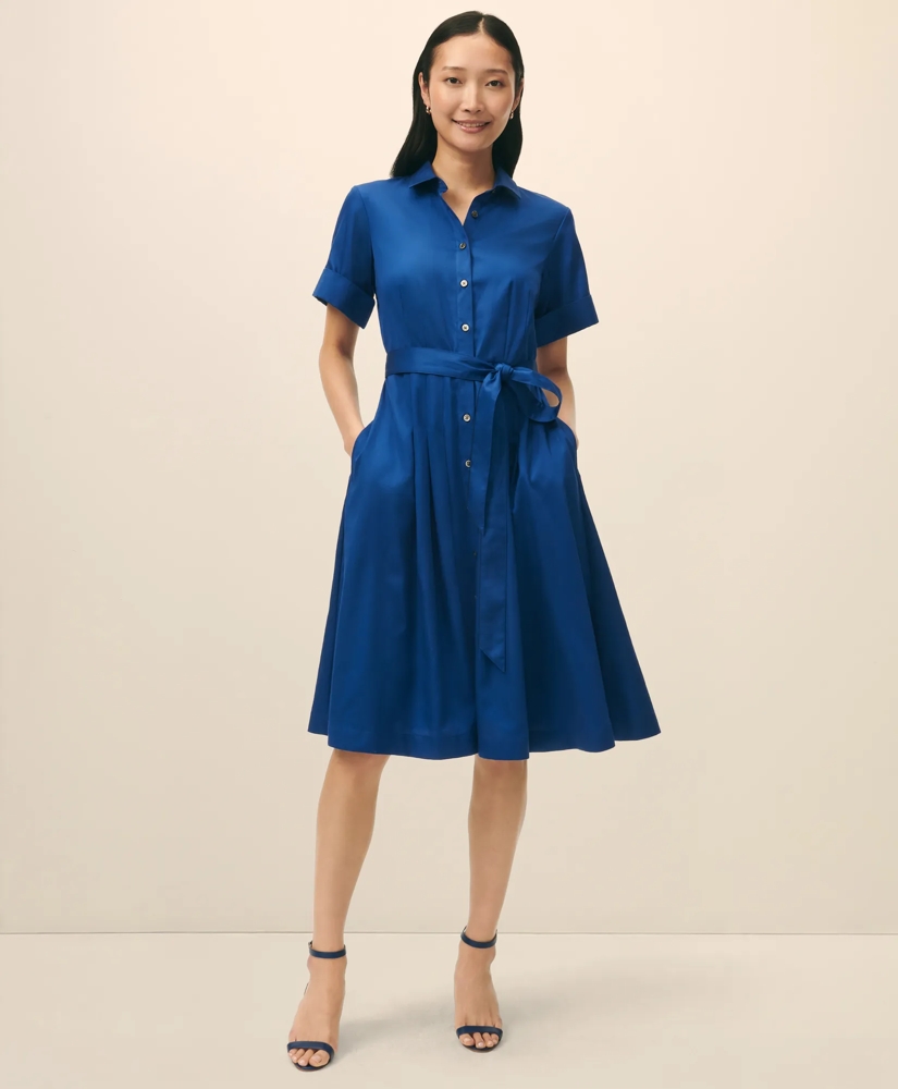 DressBerry Women's Solid Cotton Flex Dress Casual Summer Tie