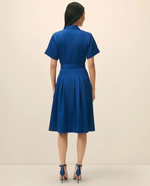 June Maxi Shirt Dress - Bird Print (Oxford Blue)
