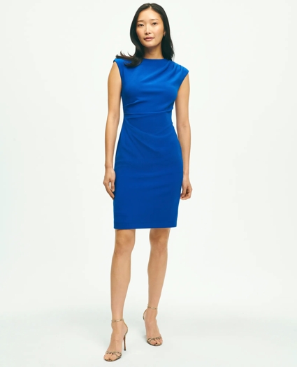 Cap Sleeve Fine Twill Crepe Sheath Dress, image 1