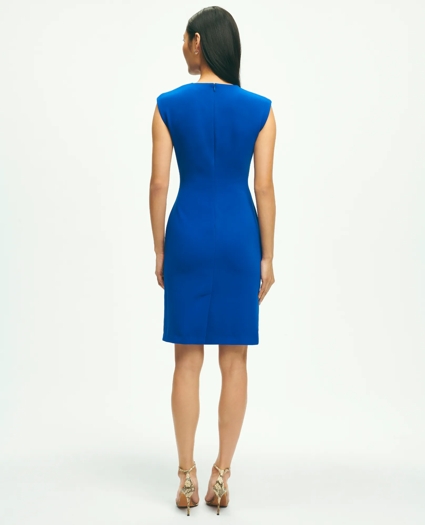 Cap Sleeve Fine Twill Crepe Sheath Dress, image 3