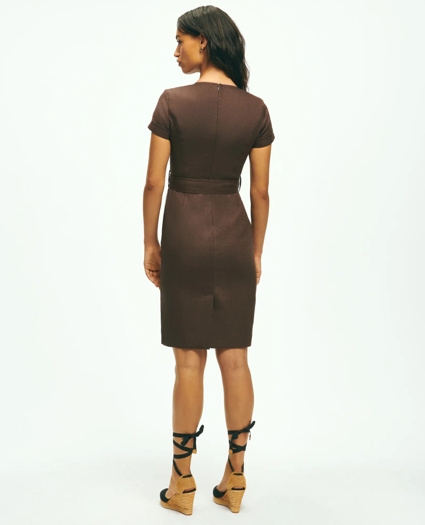 Utility Belted Sheath Dress In Linen, image 4