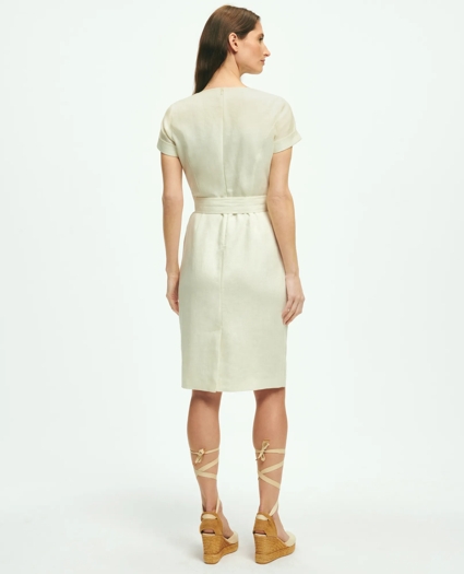 Utility Belted Sheath Dress In Linen, image 4