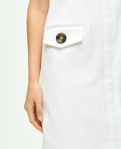 Crewneck Shift Dress In Basketwoven Cotton, image 2