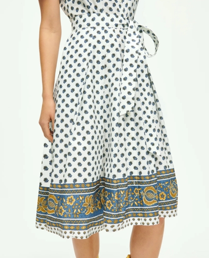 Paisley Floral Belted Shirt Dress In Cotton, image 2