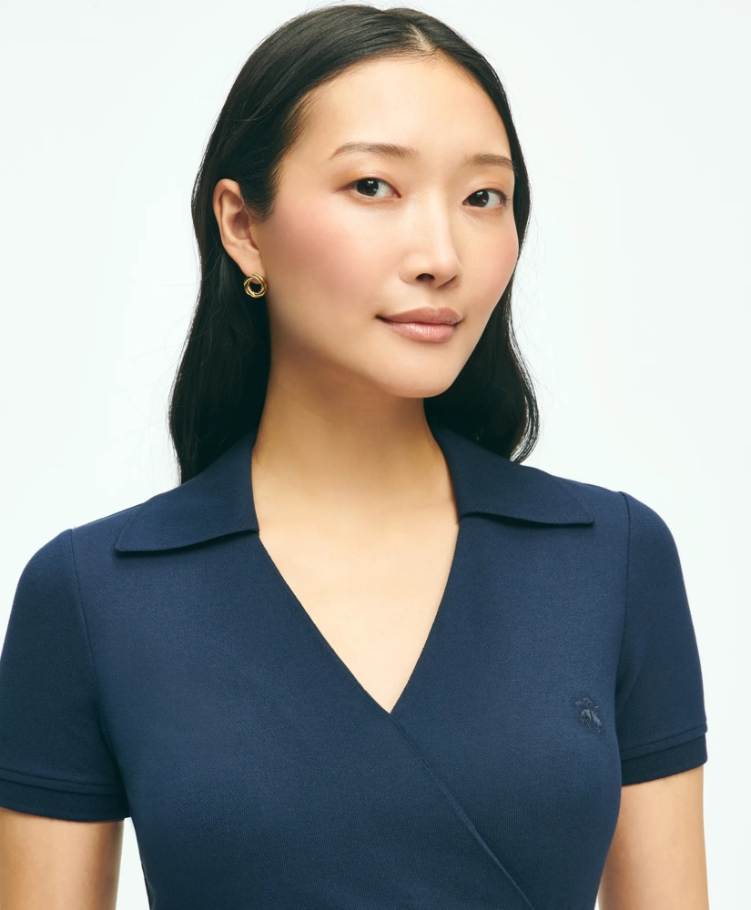 Polo Wrap Dress in Pique Cotton Modal Blend, image 2