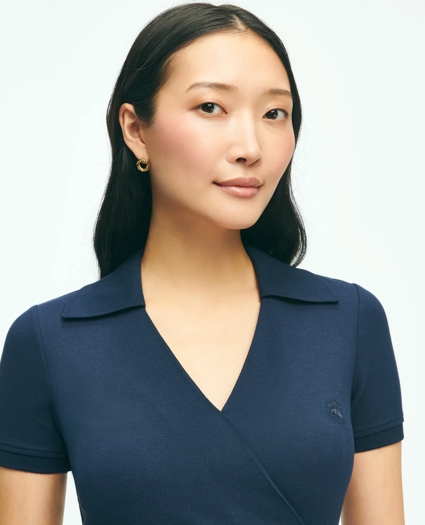 Polo Wrap Dress in Pique Cotton Modal Blend, image 2