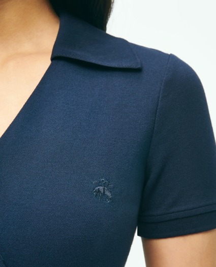 Polo Wrap Dress in Pique Cotton Modal Blend, image 3