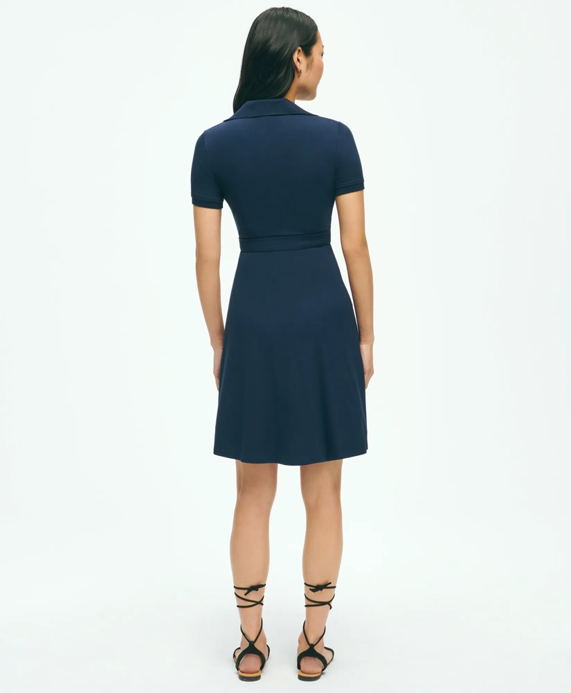 Polo Wrap Dress in Pique Cotton Modal Blend, image 4